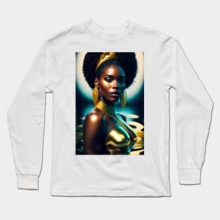 Black History Month Melanin Black Women Afro Long Sleeve T-Shirt